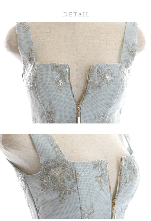 ROBE de FLEURS/DE2931/フラワー×バストジッパーフリルマーメイドキャバドレス