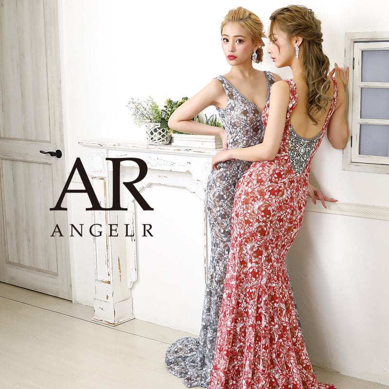 AR エンジェルアール ドレス キャバドレス ロングドレス ビジュー　s ANGEL R/エンジェルアール】フラワースパンコール/ ビジュー