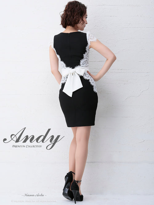 Andy/AN-OK2529/ナイトドレス/キャバドレス/ドレス/ワンピース/ミニドレス/レース/ウエストリボン/タイト/袖あり/SALE/セール