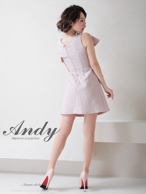 Andy/AN-OK2709/ワンピース/ミニドレス/キャバドレス/アシンメトリー/ワンカラー/Aライン/台形スカート