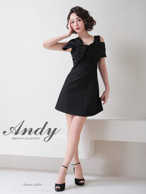 Andy/AN-OK2709/ワンピース/ミニドレス/キャバドレス/アシンメトリー/ワンカラー/Aライン/台形スカート