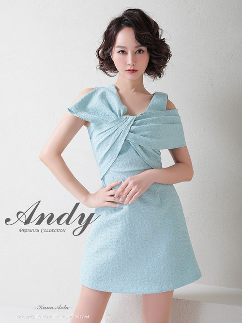 Andy/AN-OK2709/ワンピース/ミニドレス/キャバドレス/アシンメトリー/ワンカラー/Aライン/台形スカート