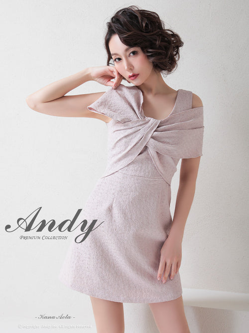 Andy/AN-OK2709/ワンピース/ミニドレス/キャバドレス/アシンメトリー/ワンカラー/Aライン/台形スカート