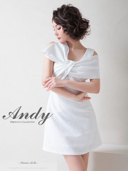 Andy/AN-OK2709/ワンピース/ミニドレス/キャバドレス/アシンメトリー/ワンカラー/Aライン/台形スカート