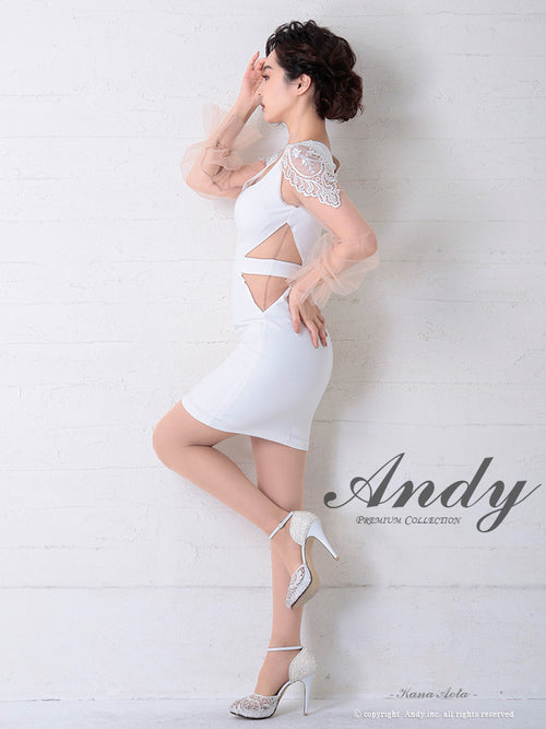 Andy/AN-OK2717/ワンピース/ミニドレス/ワンカラー/タイトワンピース/袖あり/ひかり着用