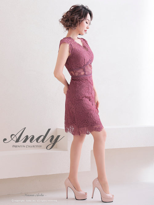 Andy/AN-OK2781/ワンピース/ミニドレス/タイトワンピース/総レース/ワンカラー