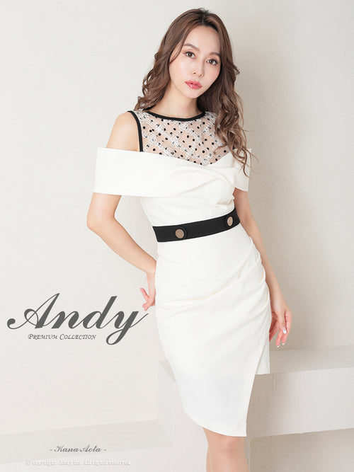 Andy/AN-OK2792/ワンピース/ミニドレス/タイトワンピース/オフショルダー/チュール/レース/ドット柄