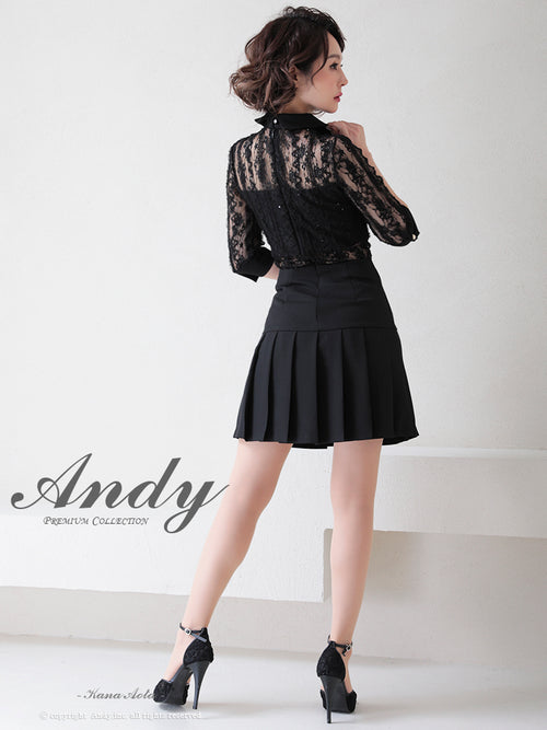 Andy/AN-ON2697/ワンピース/ミニドレス/レース/プリーツ/襟付き