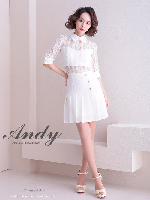 Andy/AN-ON2697/ワンピース/ミニドレス/レース/プリーツ/襟付き