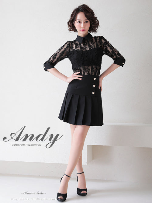 Andy/AN-ON2697/ワンピース/ミニドレス/レース/プリーツ/襟付き