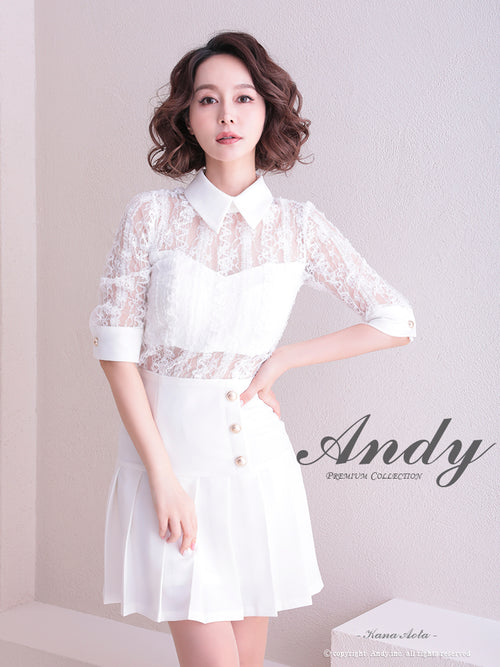 Andy/AN-ON2697/ワンピース/ミニドレス/レース/プリーツ/襟付き