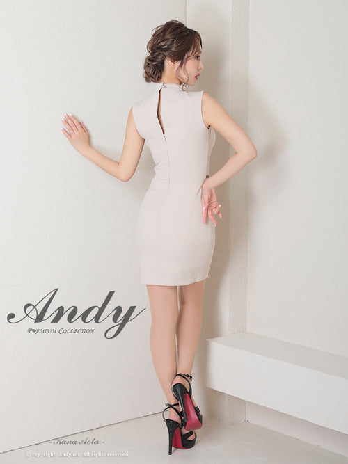 Andy/AN-ON2759/キャバドレス/ワンピース/ジップデザイン/ノースリーブ/タイト/ハイネック/ワンカラー