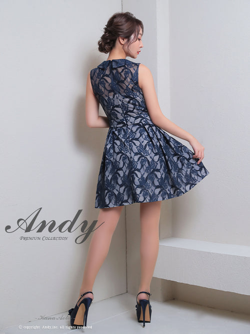 Andy/AN-ON2820/ワンピース/ミニドレス/ワンカラー/総レース/ベルト風ワンピース/キャバドレス