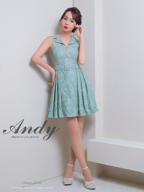 Andy/AN-ON2820/ワンピース/ミニドレス/ワンカラー/総レース/ベルト風ワンピース/キャバドレス
