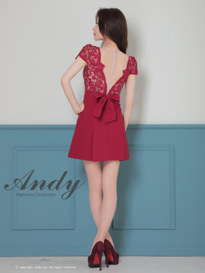 Andy/AN-ON2852/ワンピース/ミニドレス/キャバドレス/レース/切り替え/Aライン/プリーツ/リボン