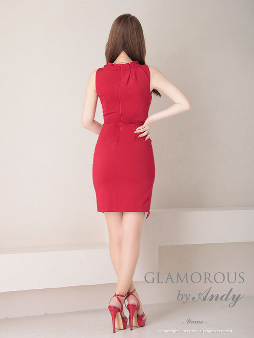 Andy/GLAMOROUS/GMS-V790/ワンピース/キャバドレス/ミニドレス/タイトワンピース/ワンカラー/ノースリーブ/バストカット/セクシードレス/シアー