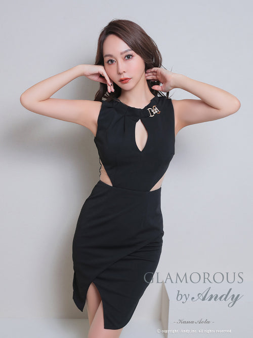 Andy/GLAMOROUS/GMS-V790/ワンピース/キャバドレス/ミニドレス/タイトワンピース/ワンカラー/ノースリーブ/バストカット/セクシードレス/シアー