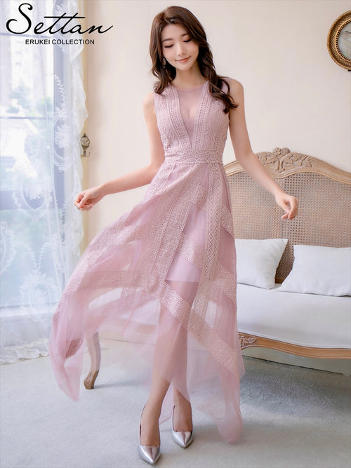ERUKEI /S31125/ワンピース/パーティ/結婚式/二次会/レース/チュール