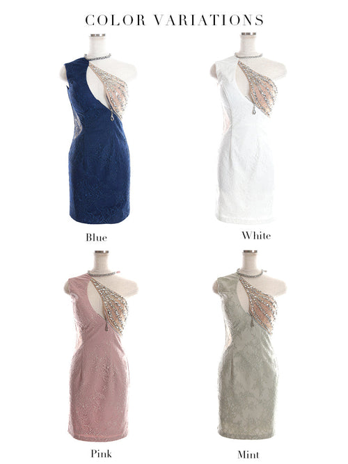 ローブドフルール/Glossy/グロッシー/ミニドレス/ジッパードレス/キャバドレス/ナイトドレス/ビジュードレス/GL2595