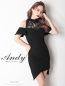 Andy/AN-OK2639/ワンピース/ミニドレス/キャバドレス/タイトスカート/レース/オフショル/ハイネック