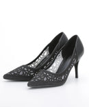 3395/パンプス/ヒール/靴/パーティ/結婚式パンプス/二次会/お呼ばれ/婚活/合コン/お見合い/ランチ会/お食事会/フォーマル/美脚/定番パンプス/ビジュー/花柄