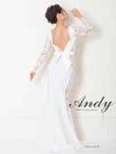 Andy/AN-OK2825/ワンピース/ロングドレス/キャバドレス/切り替え/袖あり/長袖/マーメイド/シアー