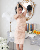 LuxeStyle/20211/リュクススタイル/キャバドレス/ミニドレス/ホルターネック/総レース/ビジュー/アメスリ/ミディアム丈