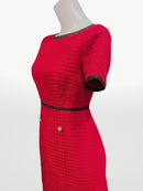 ERUKEI/C33022/タイトワンピース/バイカラー/パーティ/結婚式/二次会/ミディアムドレス