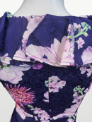 P-207/タイトワンピース/花柄/袖フリル/キャバドレス/ミニ/ガールズバー/ラウンジ/新人キャバ嬢