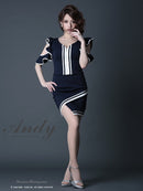 Andy/GMS-V373/セットアップ/ミニドレス/スリット/バイカラー/ツーカラー/タイトワンピース/KT