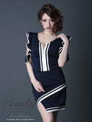 Andy/GMS-V373/セットアップ/ミニドレス/スリット/バイカラー/ツーカラー/タイトワンピース/KT