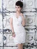 Andy/AN-OK2147/ワンピース/ミニドレス/キャバドレス/総レース/袖あり/ベルトデザイン/タイト