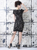 Andy/AN-OK2147/ワンピース/ミニドレス/キャバドレス/総レース/袖あり/ベルトデザイン/タイト