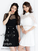 Andy/AN-ON2714/ワンピース/ミニドレス/ワンカラー/チュール/袖あり/るなさん着用