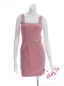 an/AOC-3684/ワンピース/キャバドレス/ミニドレス/フロントジップ/ノースリーブ/タイト/編み上げ/ベルトデザイン/一条響さん着用