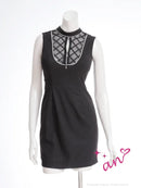 an/AOC-3807/ミニドレス/キャバドレス/ワンピース/フロントジップ/ハイネック/ラメ生地/ノースリーブ/タイト/ワンカラー