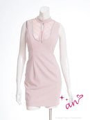 an/AOC-3807/ミニドレス/キャバドレス/ワンピース/フロントジップ/ハイネック/ラメ生地/ノースリーブ/タイト/ワンカラー