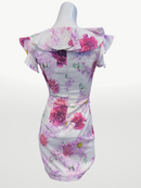 P-233/タイトワンピース/花柄/袖フリル/キャバドレス/ミニ/ガールズバー/ラウンジ/新人キャバ嬢