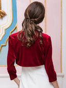 【ERUKEI】ボレロ/七分丈/ベルベット/29309