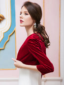 【ERUKEI】ボレロ/七分丈/ベルベット/29309