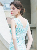 【ERUKEI】グリーン・イエロー・総レース・ロングドレス・パーティー・結婚式・二次会 ・大きいサイズ[29305]