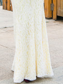 【ERUKEI】グリーン・イエロー・総レース・ロングドレス・パーティー・結婚式・二次会 ・大きいサイズ[29305]