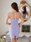 LuxeStyle/20242/リュクススタイル/キャバドレス/ミニドレス/ビーズ刺繍/ノースリーブ/カットアウト/シアー/タイト