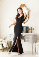 LuxeStyle/51523/リュクススタイル/キャバドレス/ロングドレス/フリルワンショルダー/ストレッチ/スリット/マーメイド/大きいサイズ