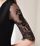 LuxeStyle/51526/リュクススタイル/ロングドレス/キャバドレス/レーススリーブ/カシュクール/袖あり/ショートインロング