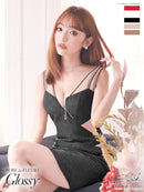 Glossy/バックチュールノースリーブ/タイトミニドレス/GL2629