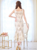 ROBE de FLEURS/DE2931/フラワー×バストジッパーフリルマーメイドキャバドレス