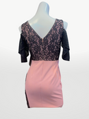 TQ-2/タイトワンピース/レース/Vネック/袖あり/プチプラドレス