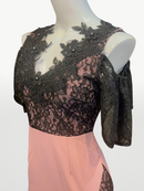 TQ-2/タイトワンピース/レース/Vネック/袖あり/プチプラドレス