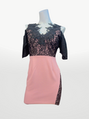 TQ-2/タイトワンピース/レース/Vネック/袖あり/プチプラドレス